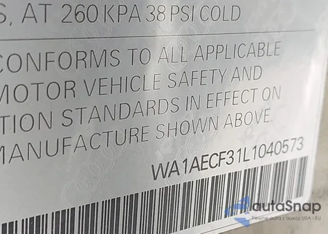 2020 Audi Q3 Premium from USA, damaged, VIN WA1AECF31L1040573